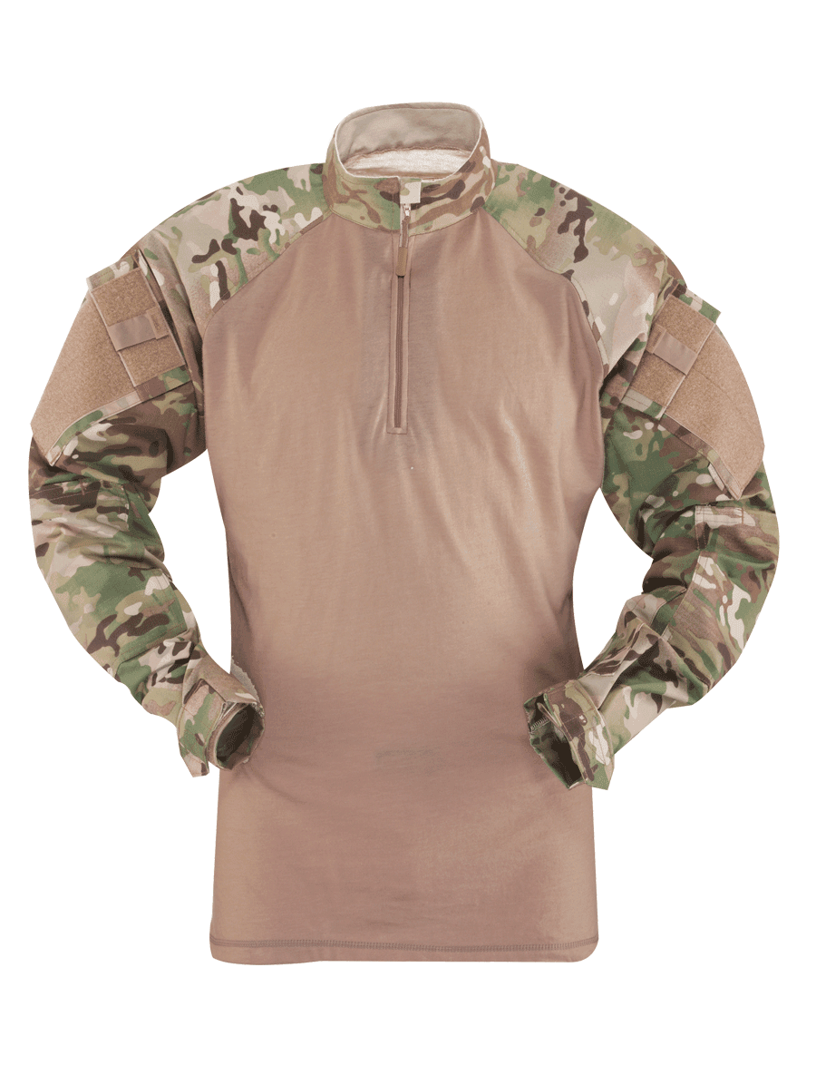 Tru-Spec 2565004 Men's OD Green Poly Cotton TRU 1/4 Zip Combat Shirt Med Reg 