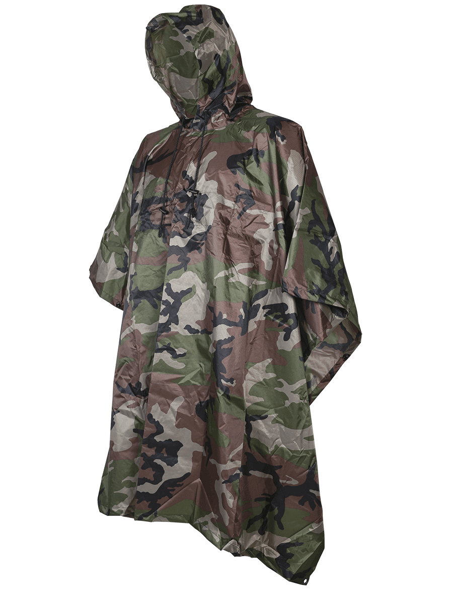 MILITARY US STYLE HOODED WATERPROOF PONCHO BASHA RIPSTOP ARMY OLIVE GREEN 